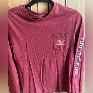 Vineyard Vines Kids Maroon Long Sleeve Tee